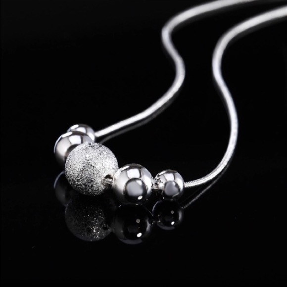 New! Sterling Silver Beaded Necklace - Picture 7 of 9